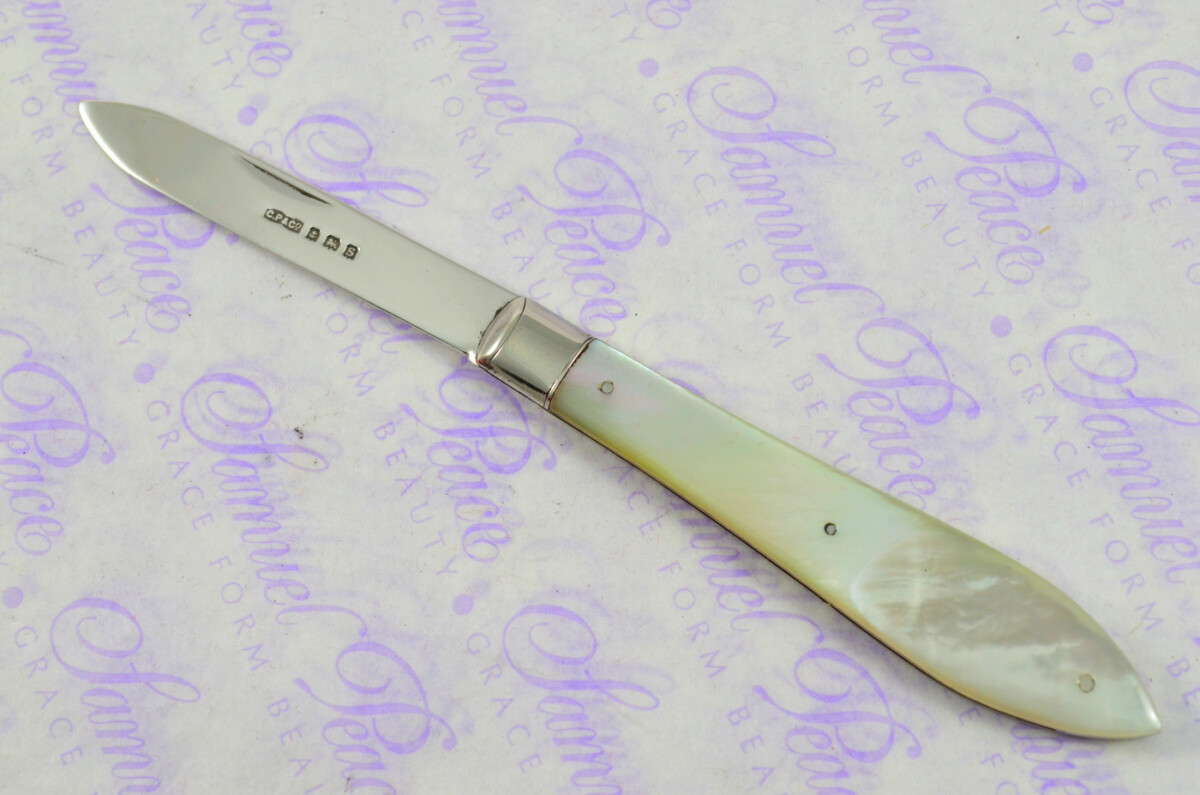 Pristine Silver Bladed Mother Of Pearl Fully Restored Birmingham Made Pen/Pocket Knife 1917 - Image 3