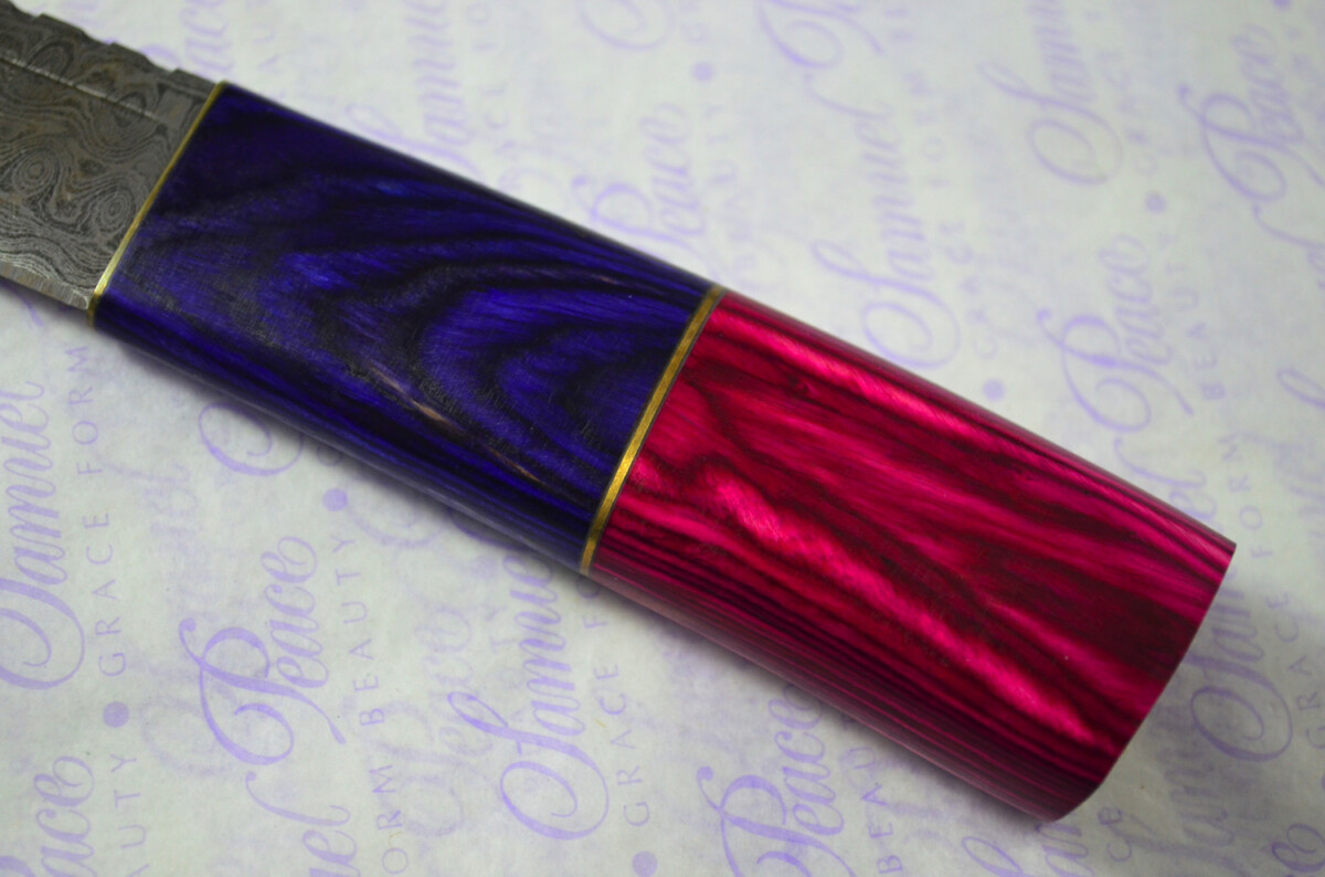 New Fantastic Coloured Pakkawood Sgian Dubh Damascus Steel Superior Sheath inc Presentation Box - Image 5