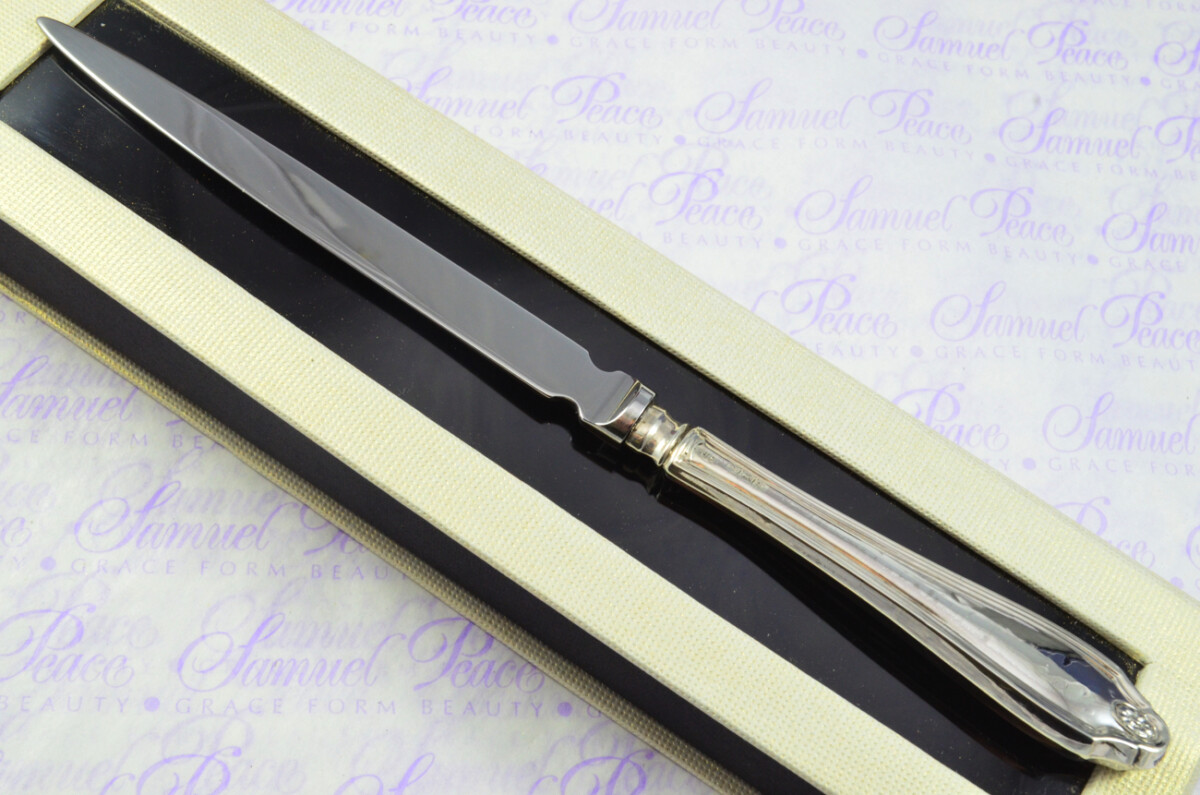 John Sanderson Sheffield Sterling Silver Handled Letter Opener Hepplewhite Pattern 1920 Cased