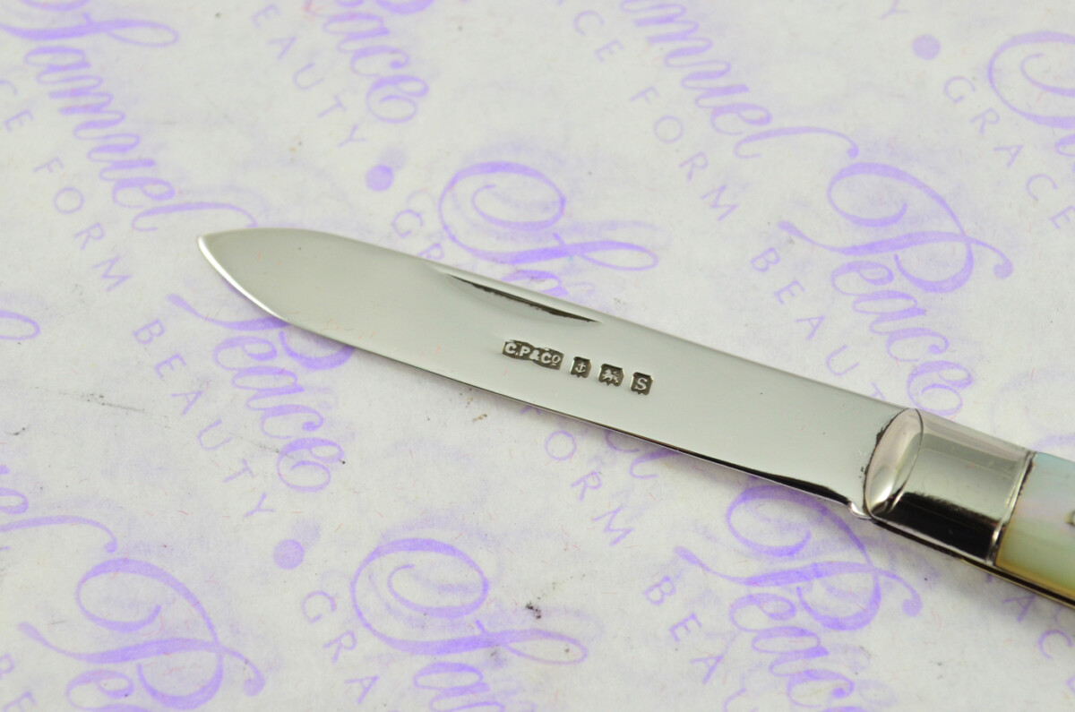 Pristine Silver Bladed Mother Of Pearl Fully Restored Birmingham Made Pen/Pocket Knife 1917 - Image 8