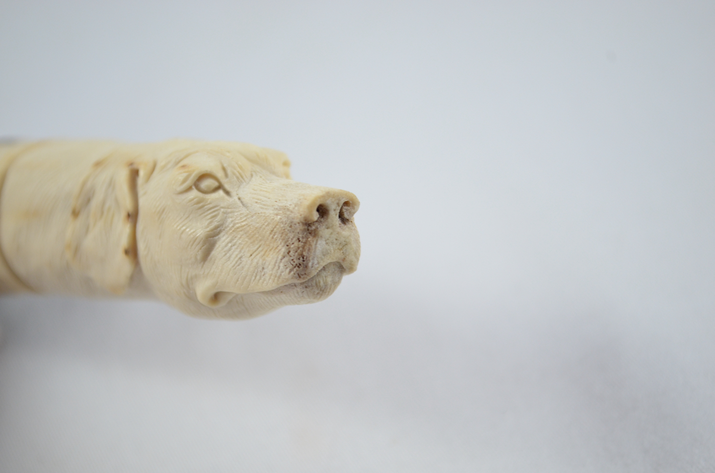 Dog Carved Walking Stick Cane Top Handle Stag Antler Horn Made Sheffield England - Image 4