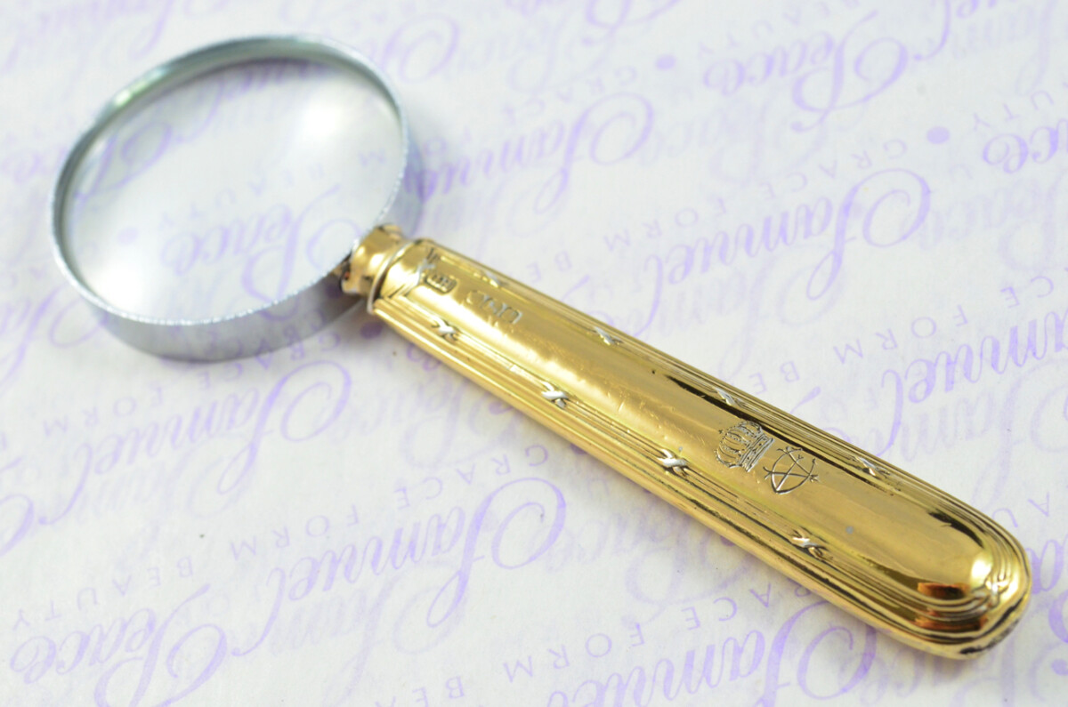 Harrison Bros Ribbon Pattern Sterling Silver Magnifying Glass Sheffield 1921 - Image 7