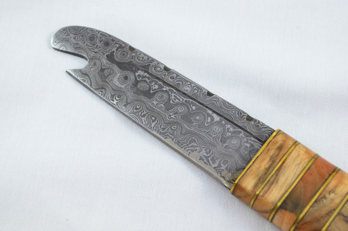 New Fantastic Genuine Laminate Handle Sgian Dubh Bottle Opener Damascus Steel Made in Sheffield England - Image 4