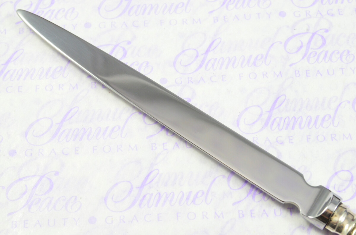John Sanderson Sheffield Sterling Silver Handled Letter Opener Hepplewhite Pattern 1920 Cased - Image 6