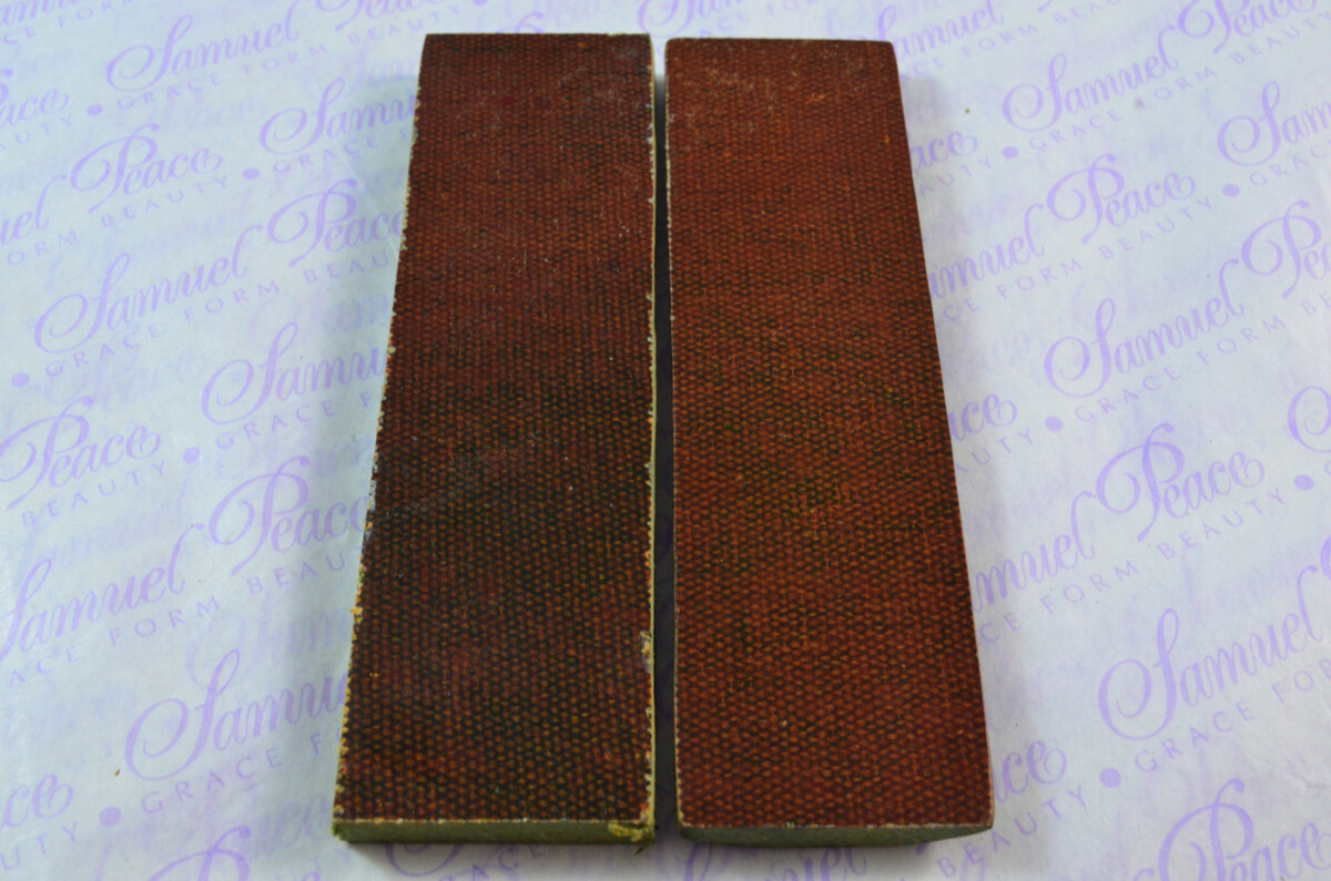 Pair of Army Green & Mustard Yellow Canvas Micarta Knife Scales Knife Making Parts Micarta Blanks - Image 2