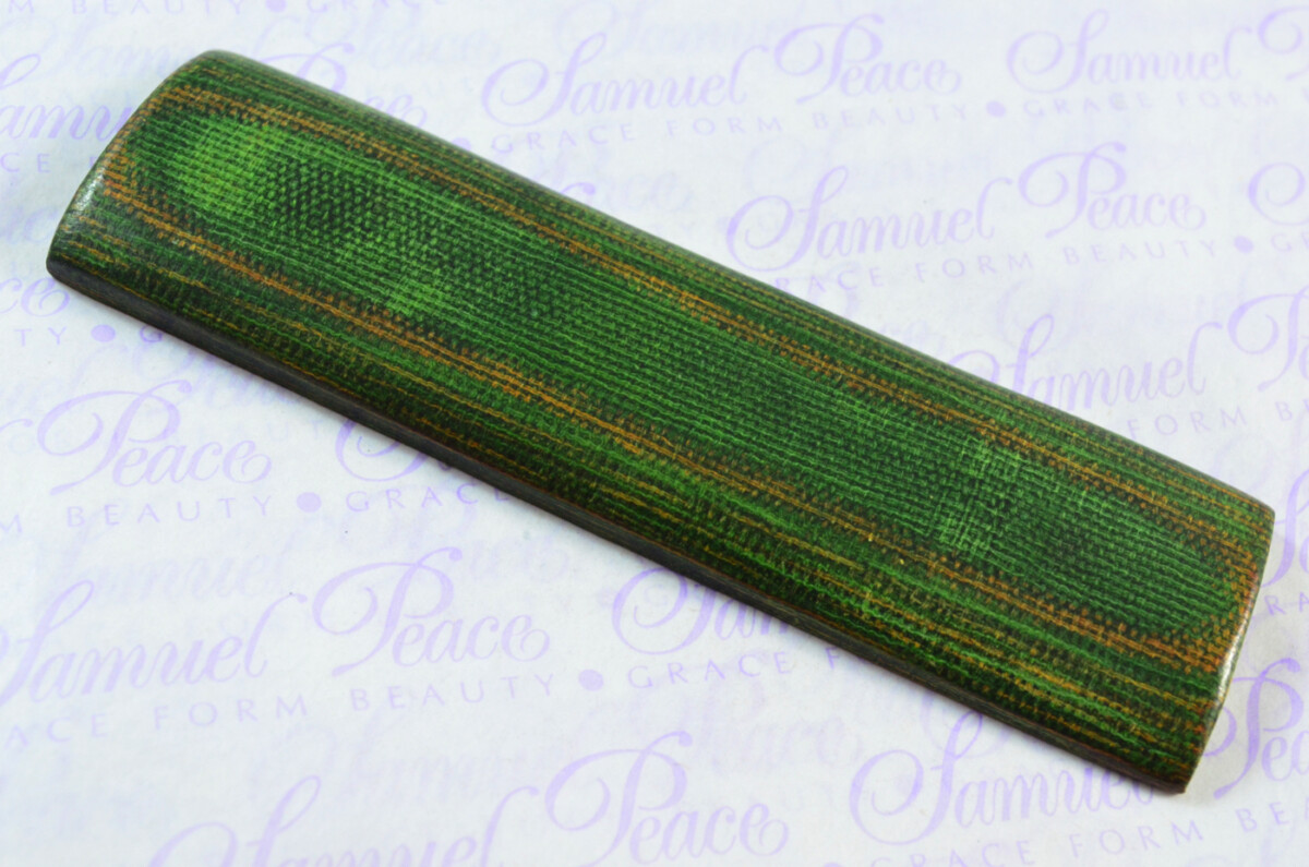 Pair of Army Green & Mustard Yellow Canvas Micarta Knife Scales Knife Making Parts Micarta Blanks - Image 3