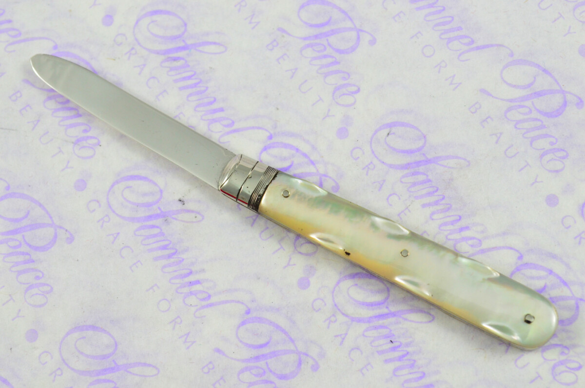 Pristine Silver Bladed Mother Of Pearl Fully Restored Birmingham Made Pen/Pocket Knife 1917 - Image 6