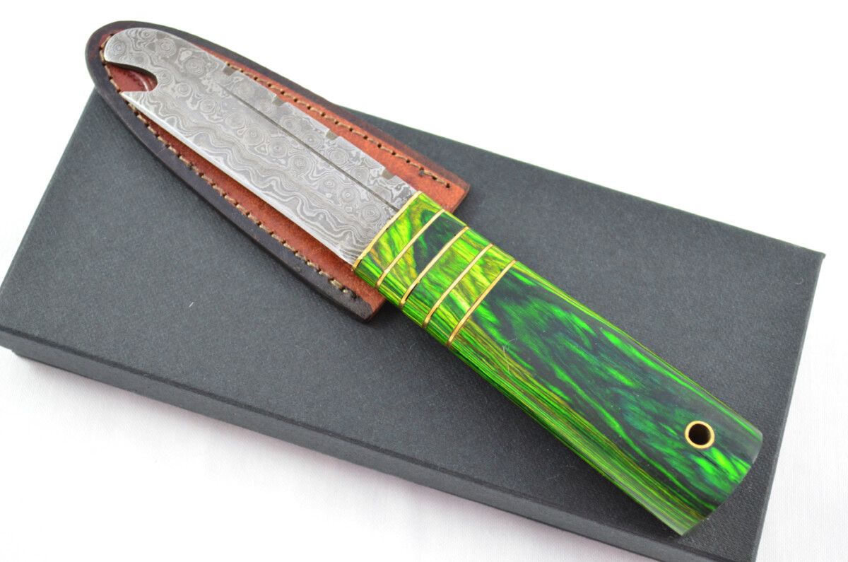 New Fantastic Genuine Laminate Handle Sgian Dubh Bottle Opener Damascus Steel Made in Sheffield England