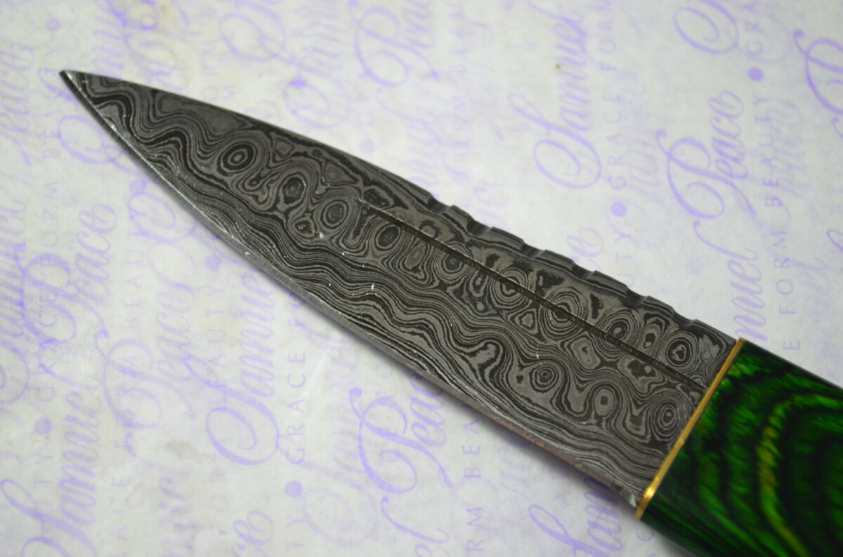 New Fantastic Coloured Pakkawood Sgian Dubh Damascus Steel Superior Sheath inc Presentation Box - Image 4