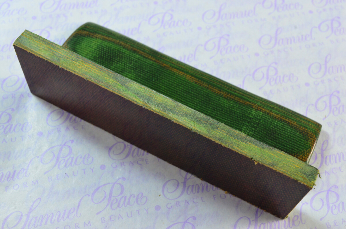 Pair of Army Green & Mustard Yellow Canvas Micarta Knife Scales Knife Making Parts Micarta Blanks - Image 4