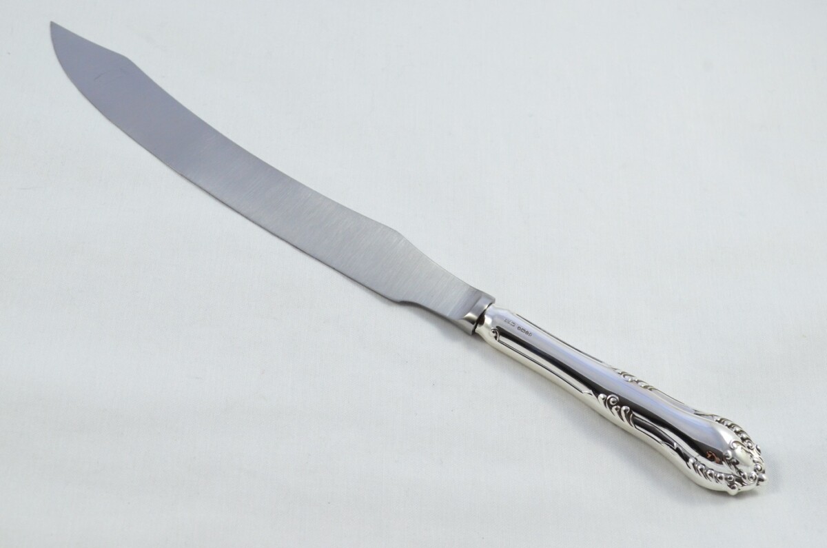 James Dixon & Sons Rare Sheffield Silver Handled 3 Piece Carving Set Chesterfield Pattern 2002 - Image 5