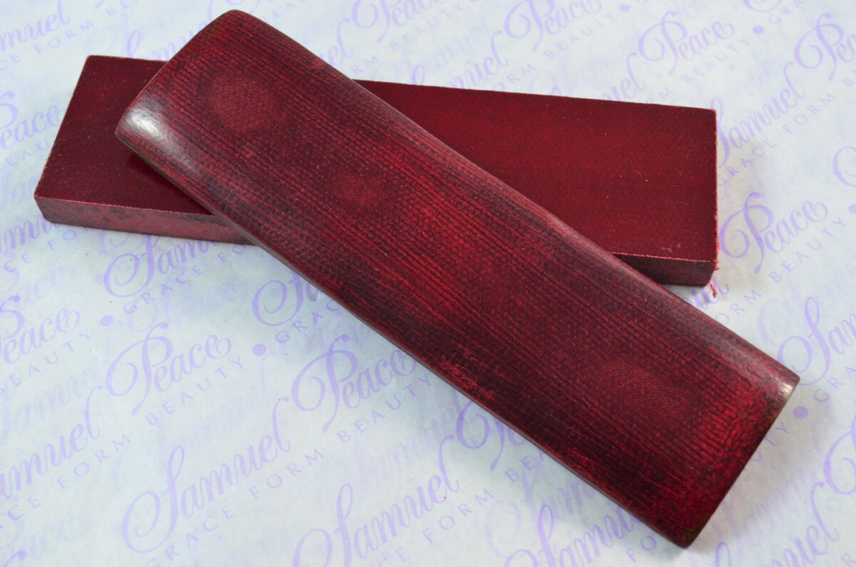 Pair of Maroon Red Canvas Micarta Knife Scales Knife Making Parts Micarta Blanks