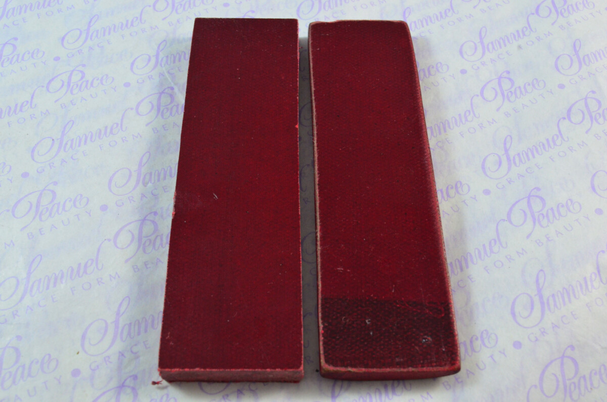 Pair of Maroon Red Canvas Micarta Knife Scales Knife Making Parts Micarta Blanks - Image 2