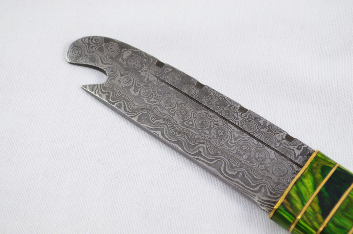 New Fantastic Genuine Laminate Handle Sgian Dubh Bottle Opener Damascus Steel Made in Sheffield England - Image 4