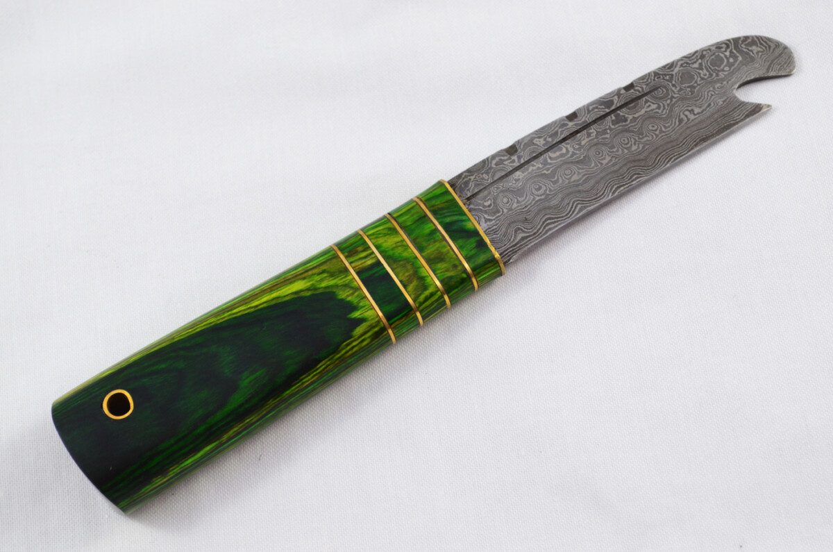 New Fantastic Genuine Laminate Handle Sgian Dubh Bottle Opener Damascus Steel Made in Sheffield England - Image 5
