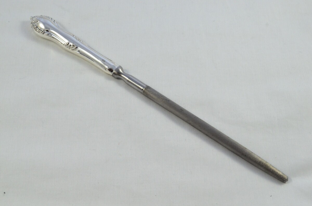 James Dixon & Sons Rare Sheffield Silver Handled 3 Piece Carving Set Chesterfield Pattern 2002 - Image 10