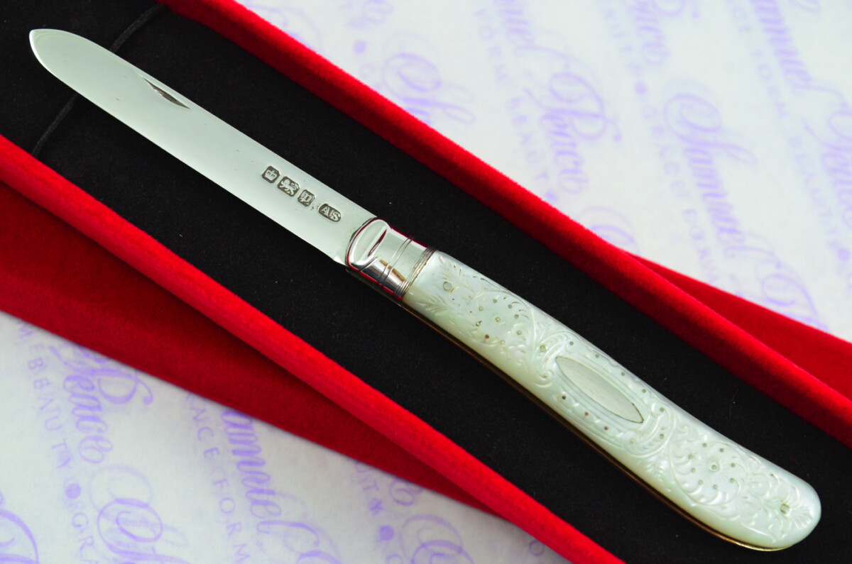 Pristine Silver Bladed Mother Of Pearl Fully Restored Sheffield Made Pen/Pocket Knife 1907 - Image 2