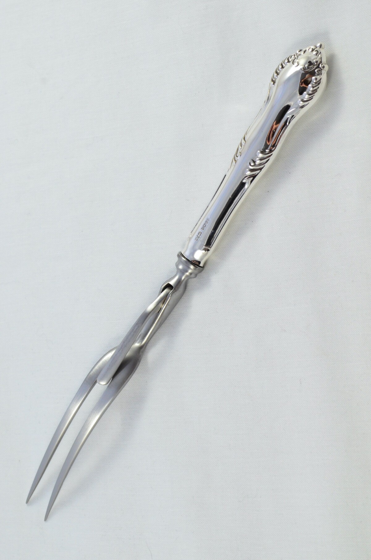 James Dixon & Sons Rare Sheffield Silver Handled 3 Piece Carving Set Chesterfield Pattern 2002 - Image 7