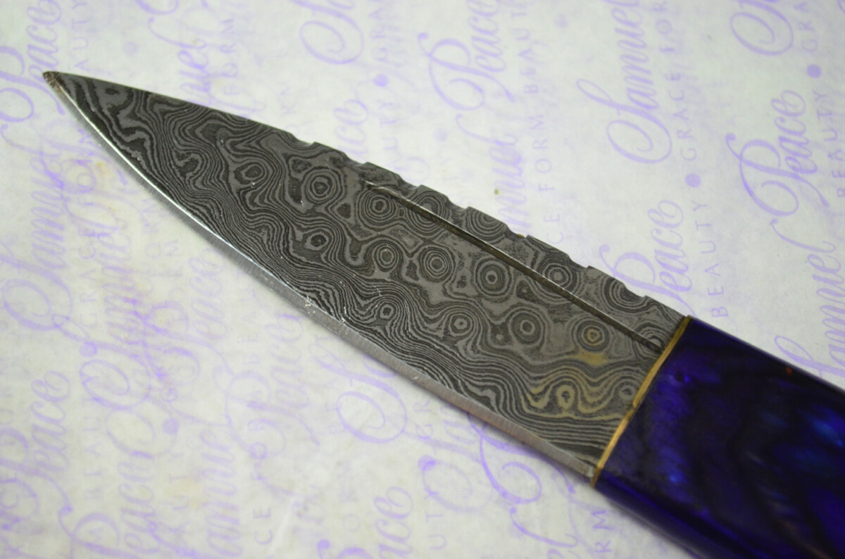 New Fantastic Coloured Pakkawood Sgian Dubh Damascus Steel Superior Sheath inc Presentation Box - Image 4