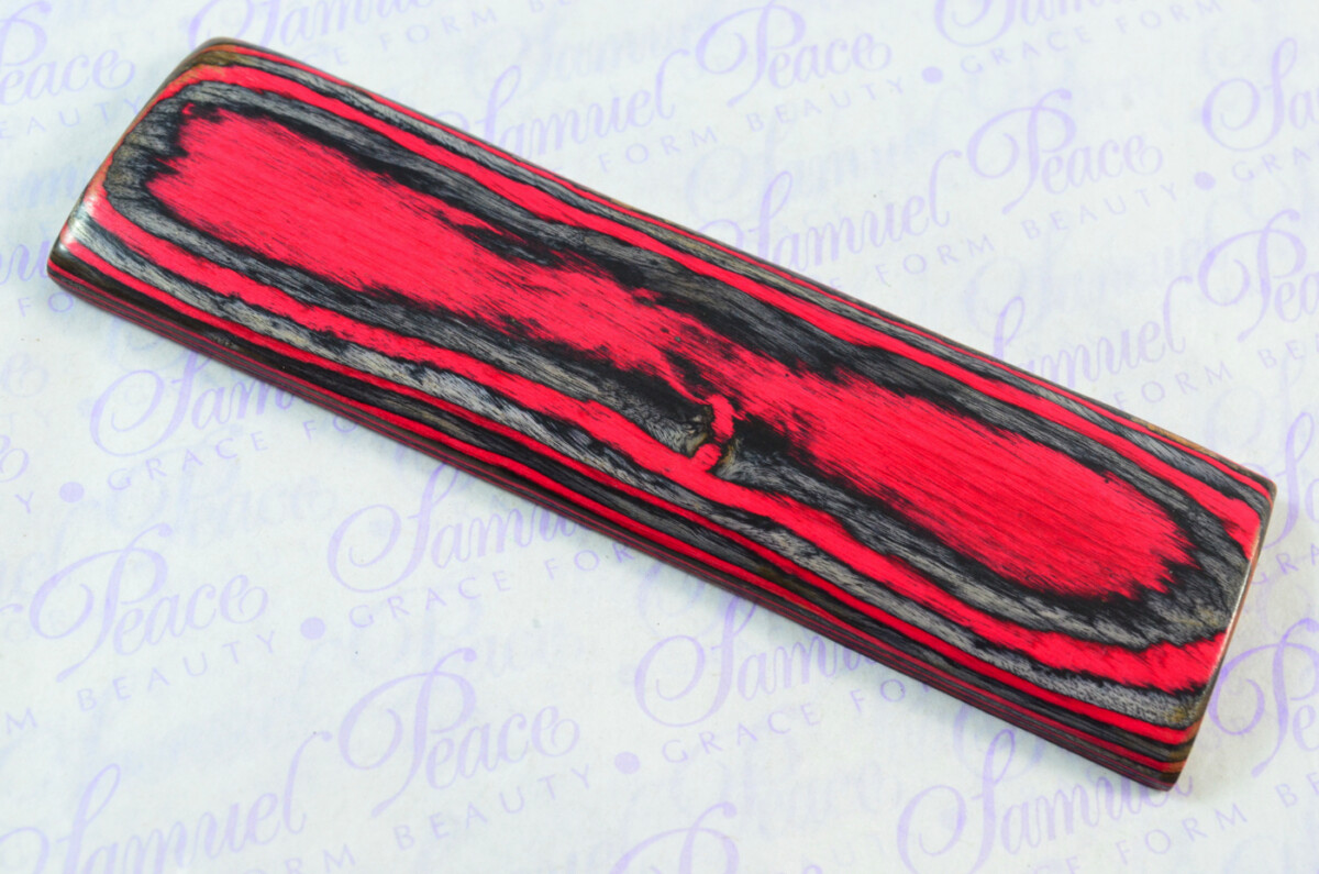 Pair of Red & Black Laminated Wood Knife Scales Knife Making Parts Wood Blanks - Image 3