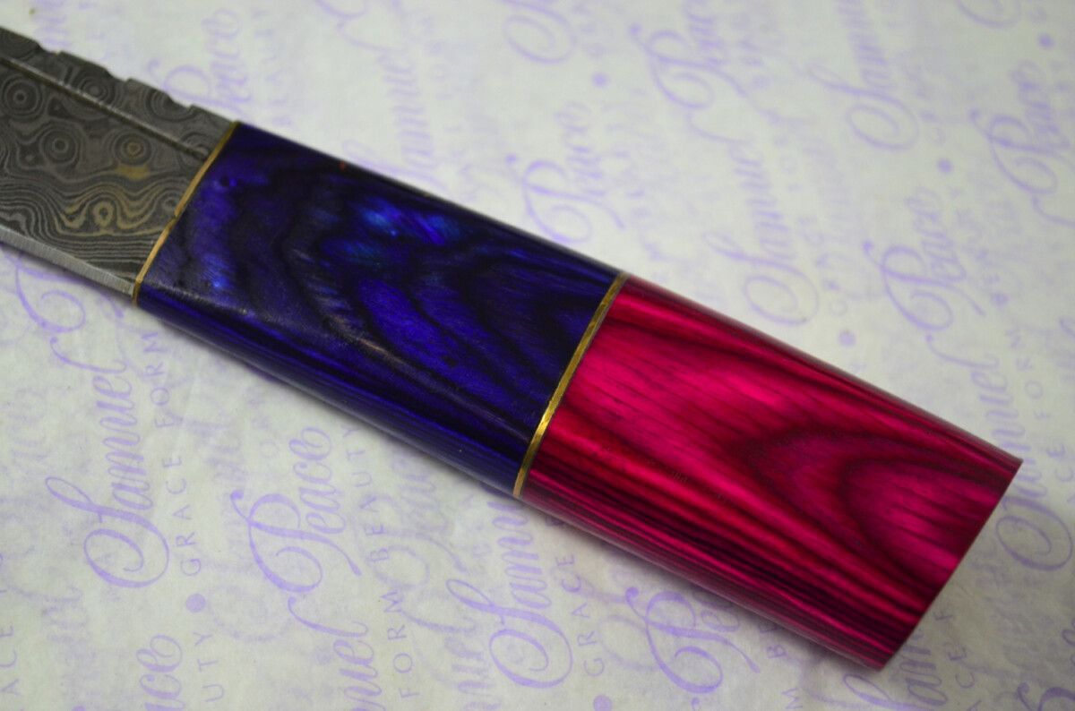 New Fantastic Coloured Pakkawood Sgian Dubh Damascus Steel Superior Sheath inc Presentation Box - Image 5