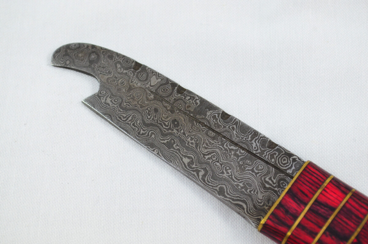 New Fantastic Genuine Laminate Handle Sgian Dubh Bottle Opener Damascus Steel Made in Sheffield England - Image 4