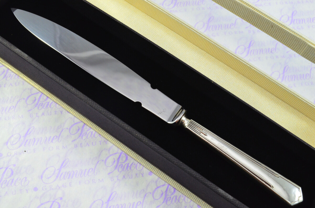 William Yates Sheffield Sterling Silver Handled Letter Opener Zenith Pattern 1963 Cased - Image 2