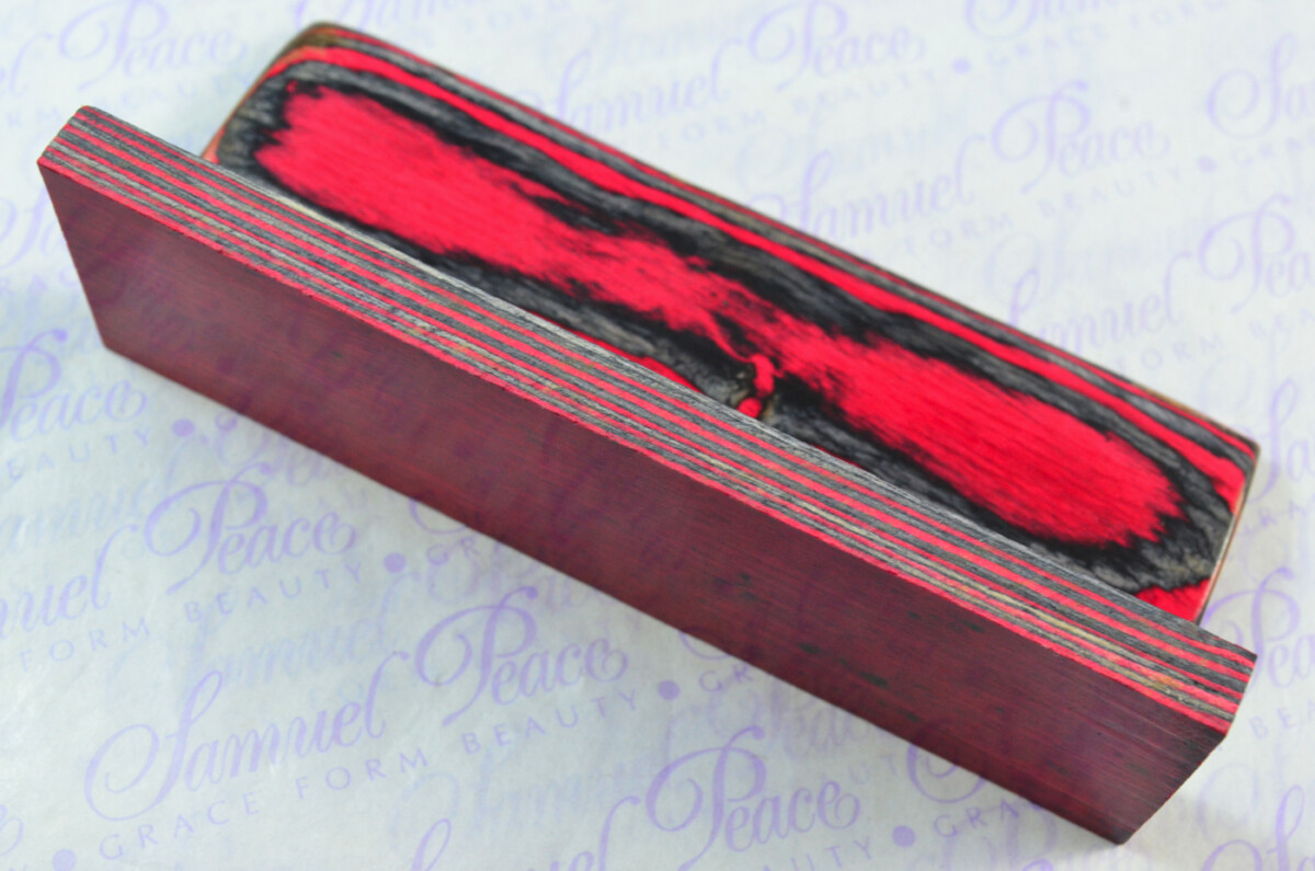 Pair of Red & Black Laminated Wood Knife Scales Knife Making Parts Wood Blanks - Image 4