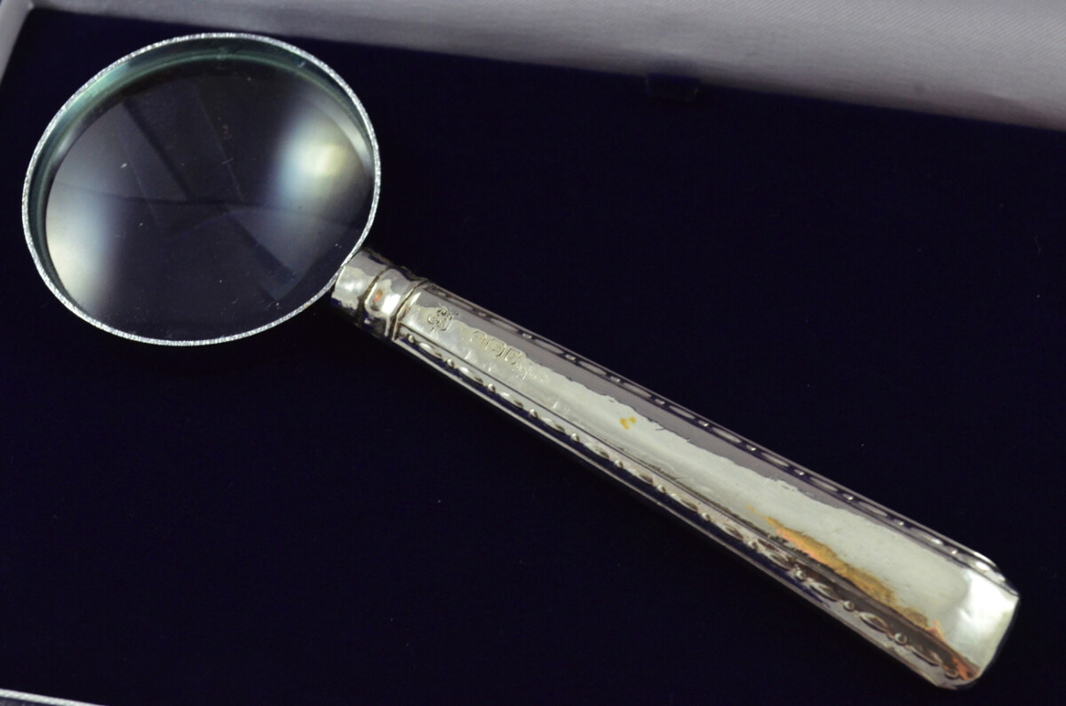 Thomas Bradbury Lincoln Pattern Sterling Silver Magnifying Glass Sheffield 1916 - Image 2