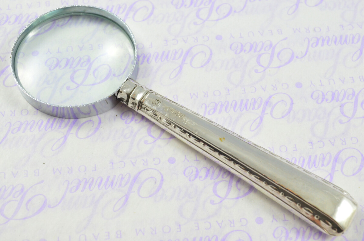 Thomas Bradbury Lincoln Pattern Sterling Silver Magnifying Glass Sheffield 1916 - Image 3