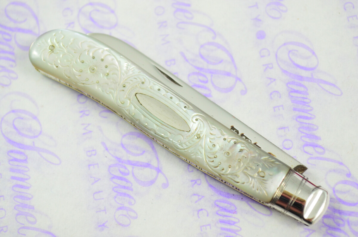 Pristine Silver Bladed Mother Of Pearl Fully Restored Sheffield Made Pen/Pocket Knife 1870 - Image 9