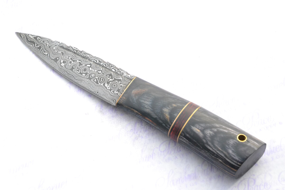 The Thin Red Line ! Scottish Sgian Dubh Damascus Steel Made in Sheffield England Superior Sheath inc Presentation box FOR THE PIPERS !!!!! - Image 3