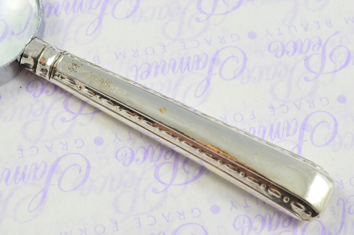 Thomas Bradbury Lincoln Pattern Sterling Silver Magnifying Glass Sheffield 1916 - Image 4