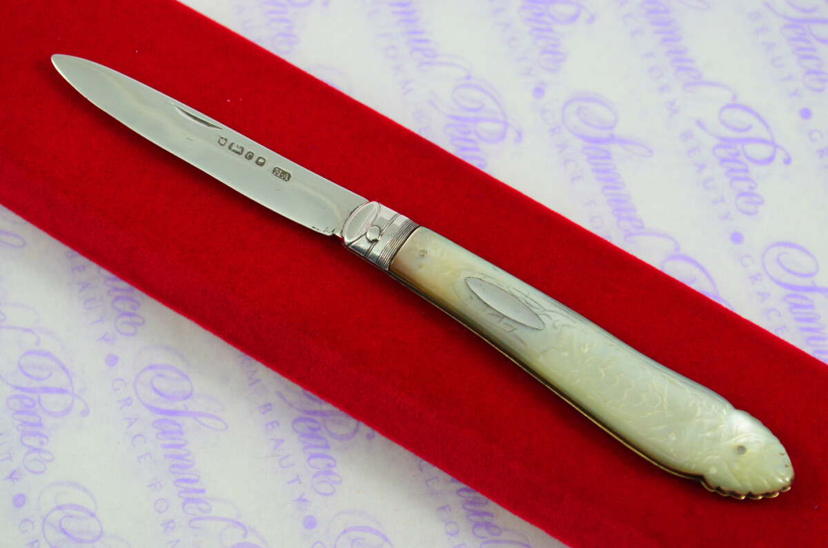Pristine Silver Bladed Mother Of Pearl Fully Restored Sheffield Made Pen/Pocket Knife 1870