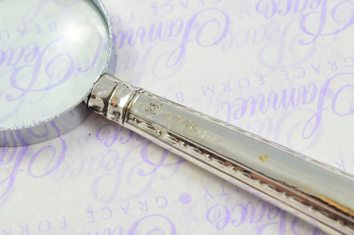 Thomas Bradbury Lincoln Pattern Sterling Silver Magnifying Glass Sheffield 1916 - Image 5