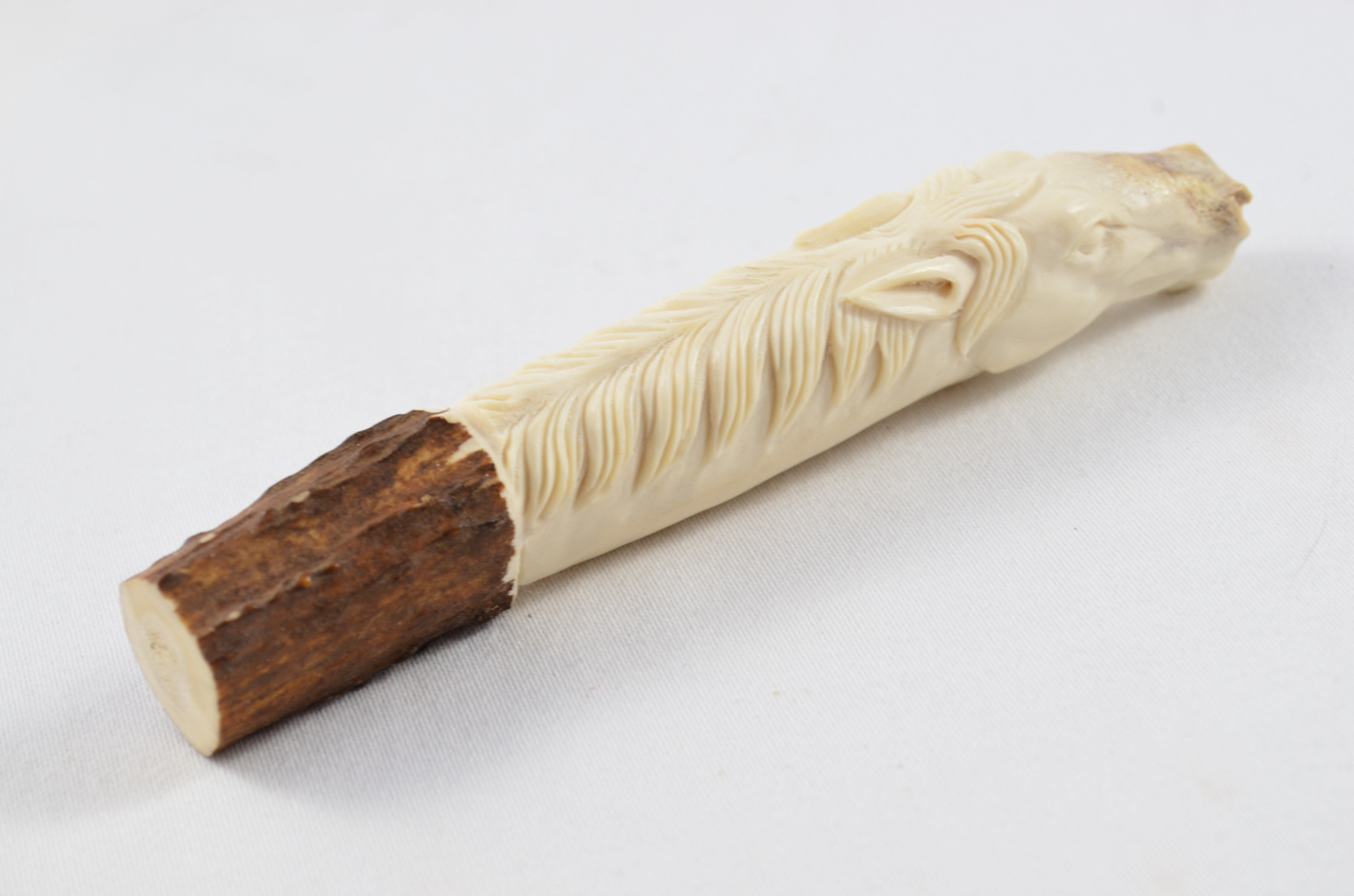 Horse Carved Walking Stick Cane Top Handle Stag Antler Horn Made Sheffield England - Image 2
