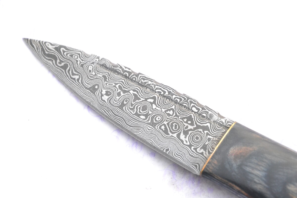 The Thin Red Line ! Scottish Sgian Dubh Damascus Steel Made in Sheffield England Superior Sheath inc Presentation box FOR THE PIPERS !!!!! - Image 5