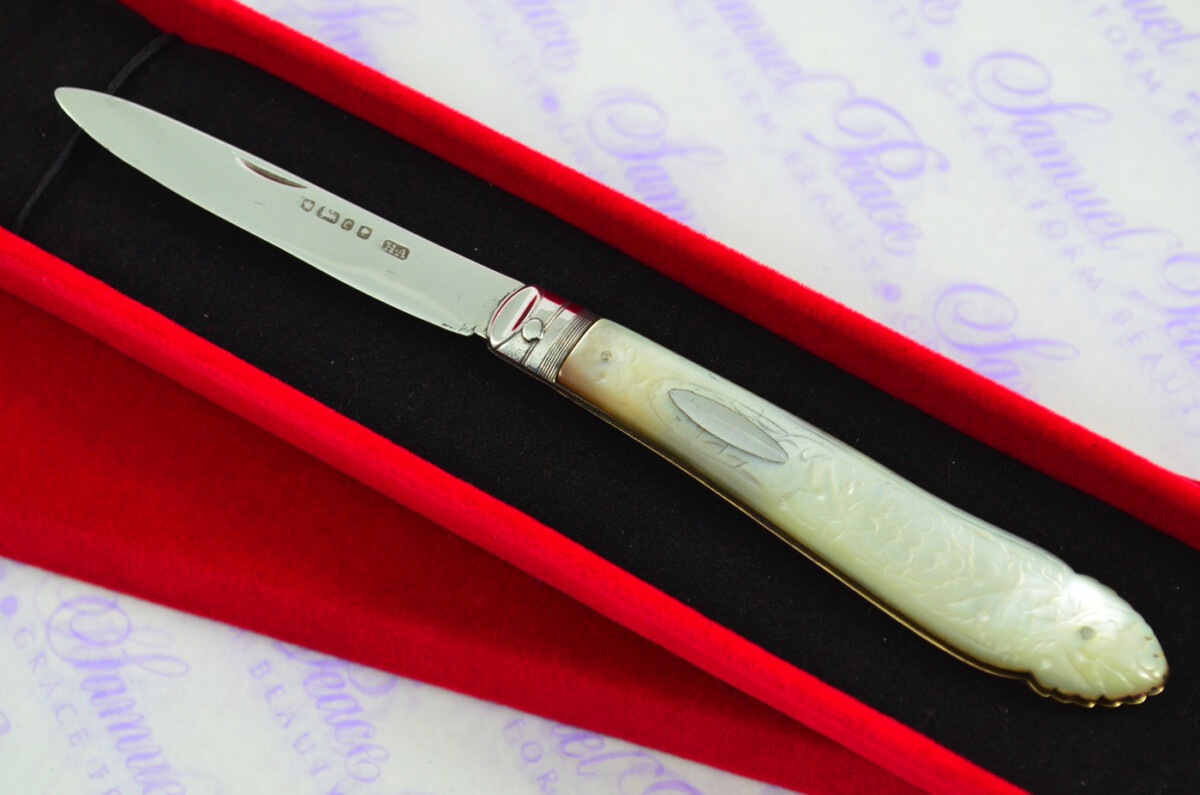 Pristine Silver Bladed Mother Of Pearl Fully Restored Sheffield Made Pen/Pocket Knife 1870 - Image 2