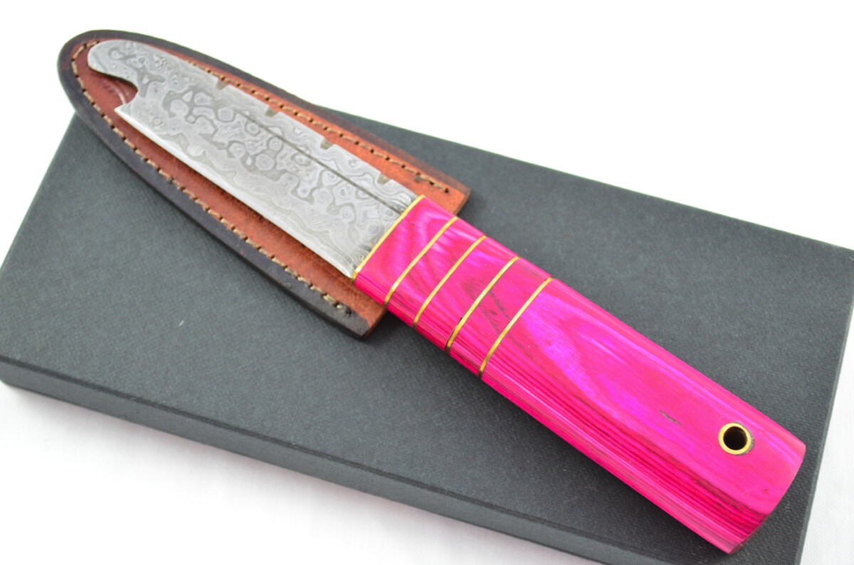 New Fantastic Genuine Laminate Handle Sgian Dubh Bottle Opener Damascus Steel Made in Sheffield England
