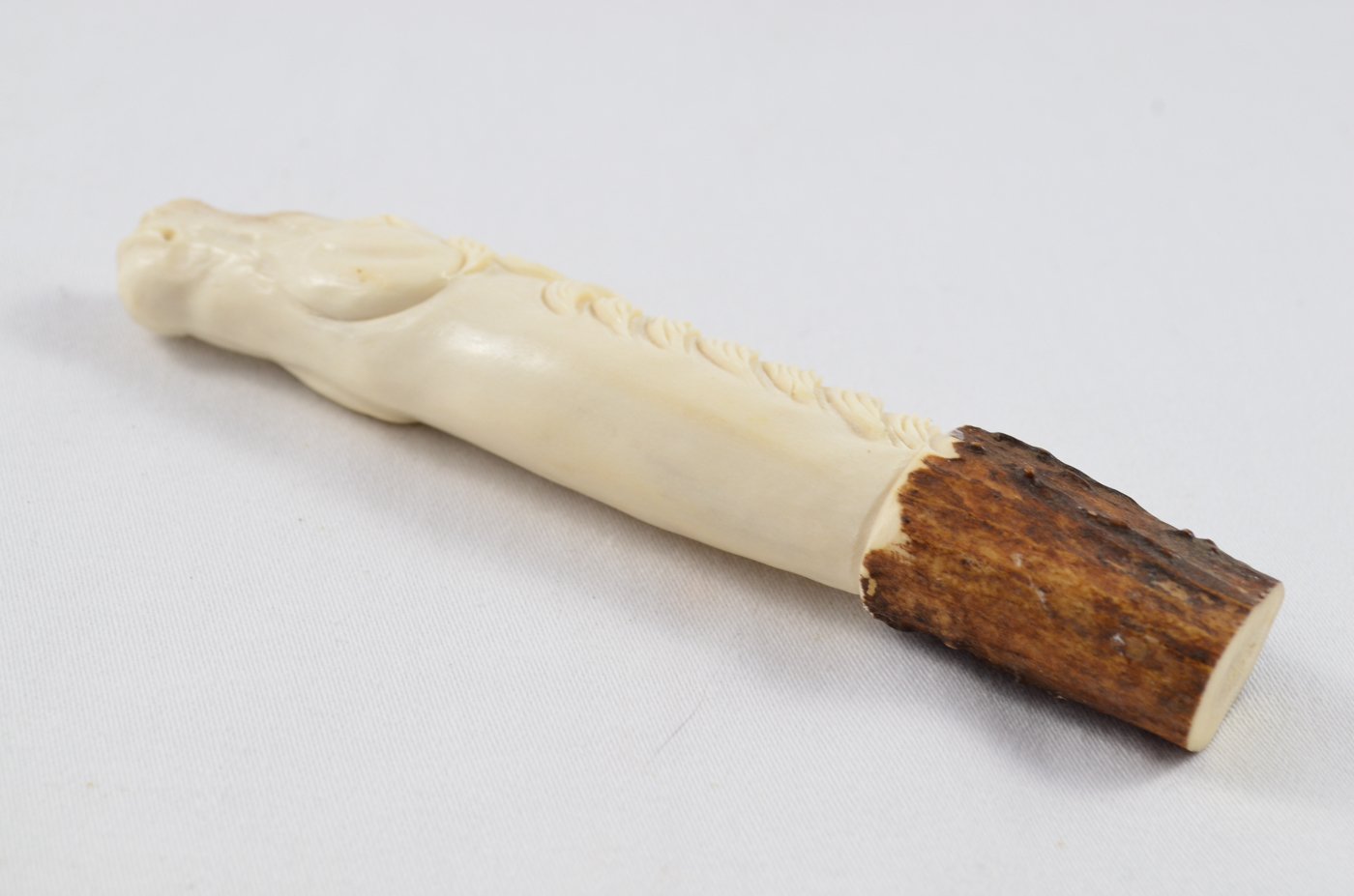 Horse Carved Walking Stick Cane Top Handle Stag Antler Horn Made Sheffield England - Image 3