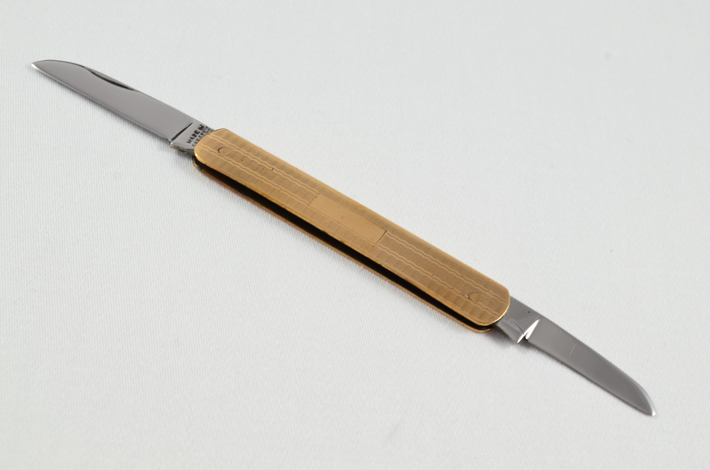 A Copper Plate Engine Turned Pocket Pen Knife Sheffield