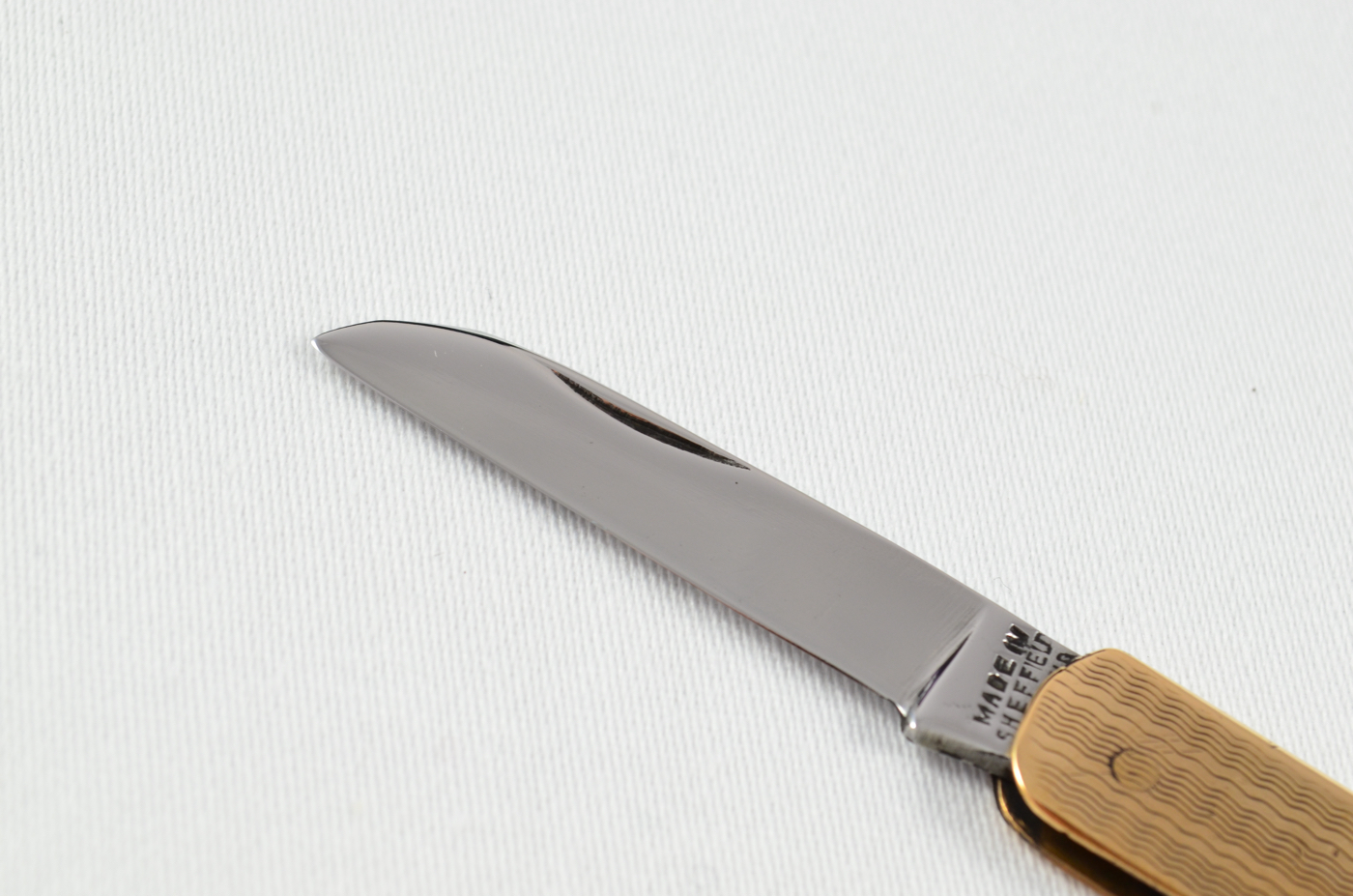 A Copper Plate Engine Turned Pocket Pen Knife Sheffield - Image 2