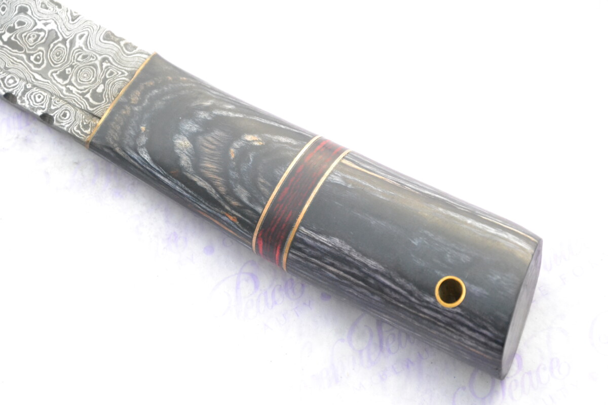 The Thin Red Line ! Scottish Sgian Dubh Damascus Steel Made in Sheffield England Superior Sheath inc Presentation box FOR THE PIPERS !!!!! - Image 7