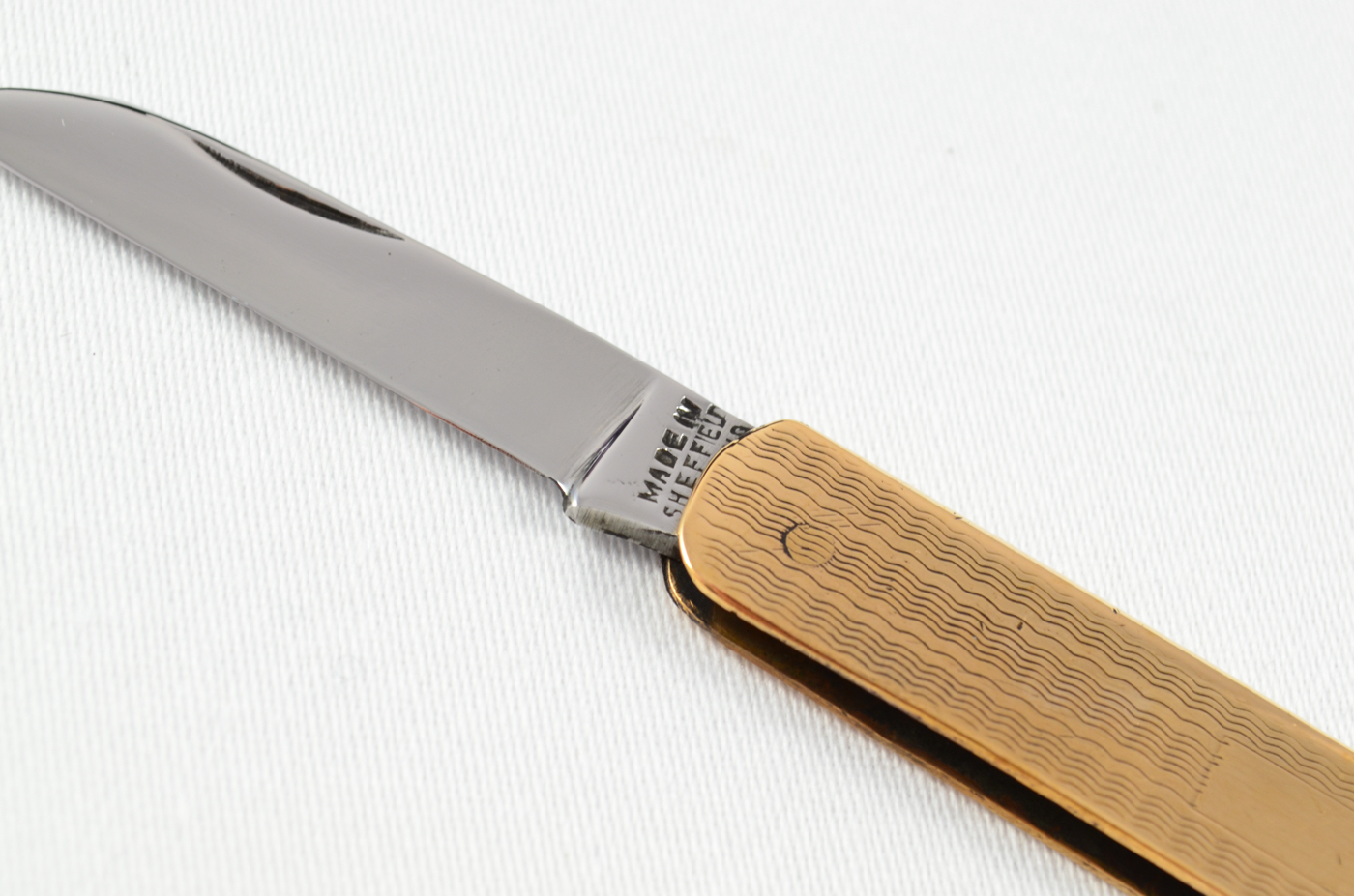 A Copper Plate Engine Turned Pocket Pen Knife Sheffield - Image 3