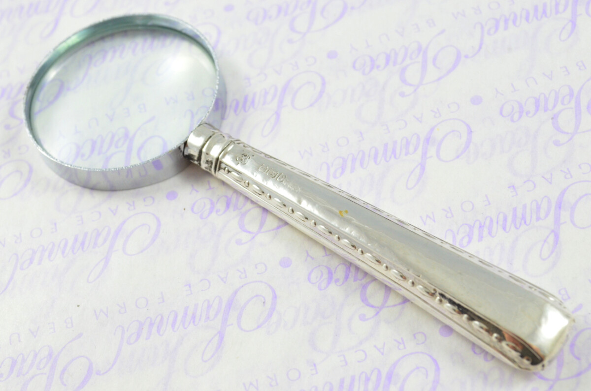 Thomas Bradbury Lincoln Pattern Sterling Silver Magnifying Glass Sheffield 1916 - Image 8