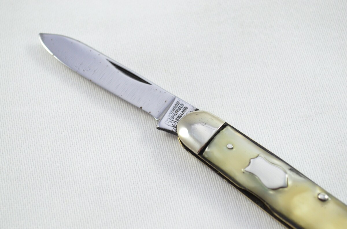 C.Johnson Carbon Steel Bladed Pearlex Scaled Pen/Fruit Knife Sheffield - Image 3