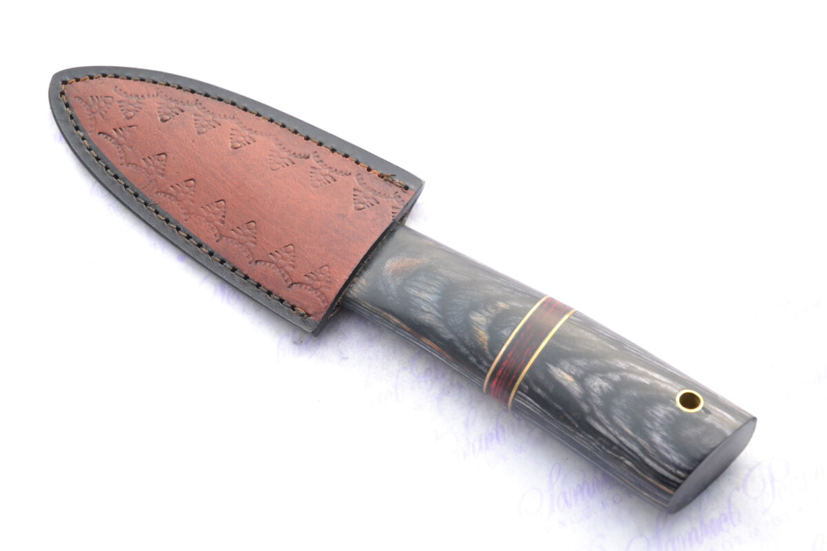 The Thin Red Line ! Scottish Sgian Dubh Damascus Steel Made in Sheffield England Superior Sheath inc Presentation box FOR THE PIPERS !!!!! - Image 9