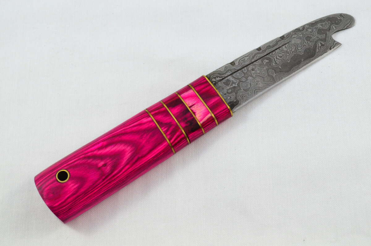 New Fantastic Genuine Laminate Handle Sgian Dubh Bottle Opener Damascus Steel Made in Sheffield England - Image 5