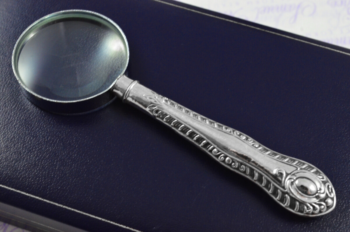 Gadroon Pattern Sterling Silver Magnifying Glass Birmingham 1902