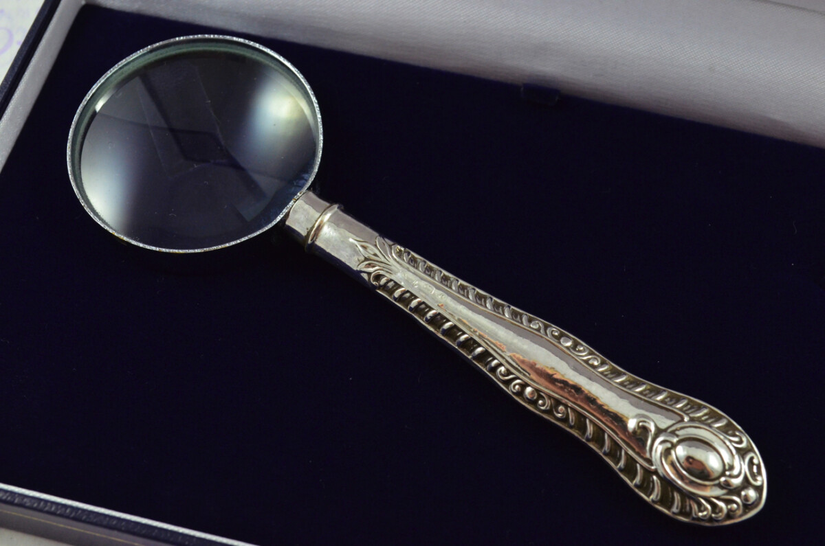 Gadroon Pattern Sterling Silver Magnifying Glass Birmingham 1902 - Image 2
